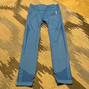 GymShark blue stretch, workout leggings, size medium